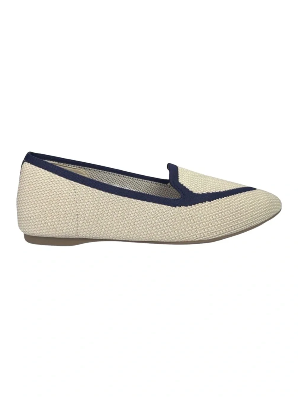 Birdies The Blackbird Eggshell / Navy Loafer Flats - Size 8.5